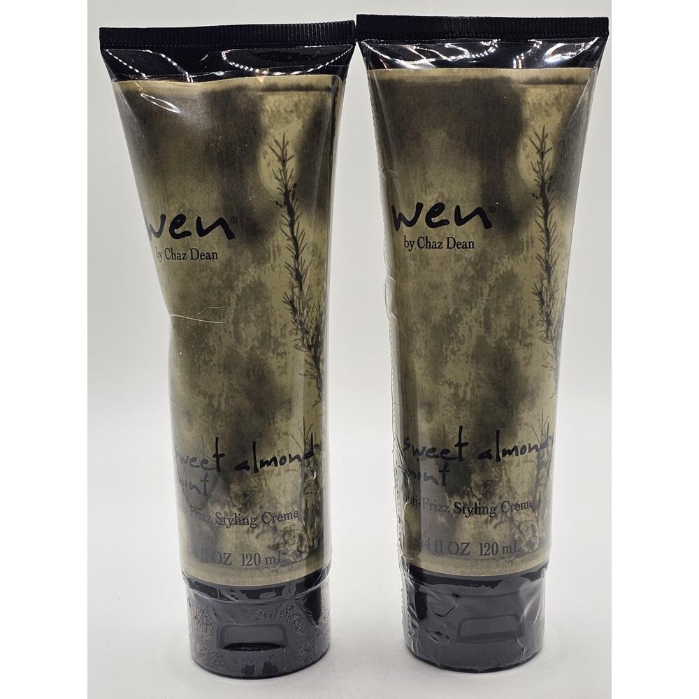 WEN Chaz Dean Sweet Almond Mint Anti-Frizz Styling Creme 4 oz (Pack of 2) Sealed